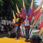 Members of First Christian Portland on their Pride float.