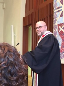 Dan Adolphson at his ordination at First Christian Church, Minneapolis.