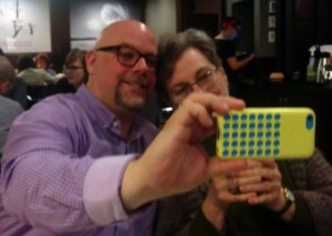 Karen Bar and Dan Adolphson at dinner during the GLAD Leadership Retreat.