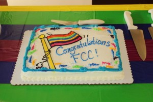 Cake! Rainbow Flag Cake! What could be better?