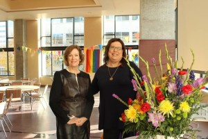 Elizabeth Eklund and Robin Knauerhase preparing for Portland FCC's Affirmation Day. Robin is a member of the GLAD Alliance Council.
