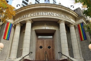 First Christian Portland proudly displays its welcome.