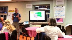 Mark Johnston, Executive Director of GLAD's Open & Affirming Ministry Program, welcoming the crowd to the Building an Inclusive Church Training at National City Christian Church in Washington DC.